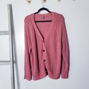 NATURALS D&CO DARK MAUVE COLOR BUTTON DOWN CARDIGAN SIZE XL